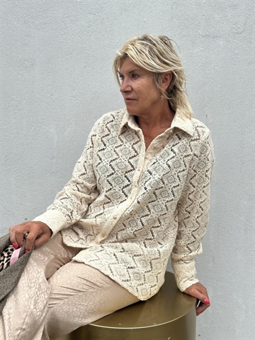 GASPAR Copenhagen Lace Shirt 2507335 Skjorte Off White 